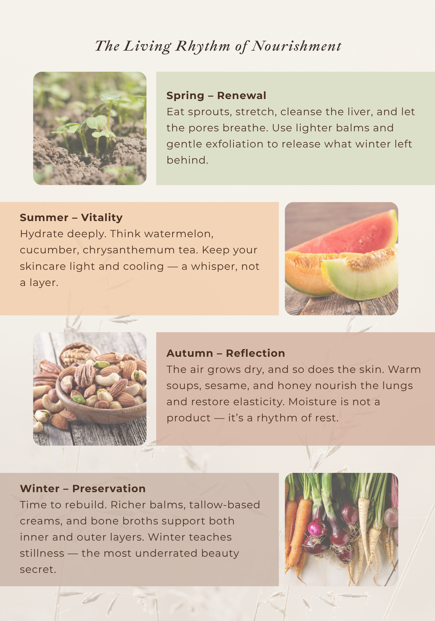 Seasonal skincare guide based on Asian wellness and nourishment rhythms